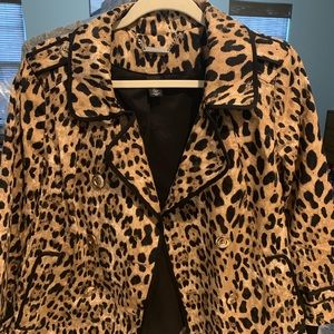 WHBM Leopard Print Swing Blazer Size 10